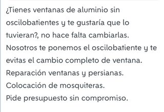 Montaje de oscilobatientes en sus ven PVC/Aluminio