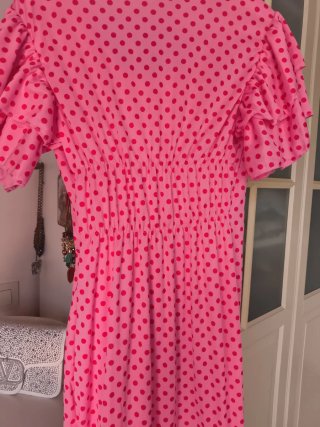 Vestido Flamenca Lunares Rosa Talla Única