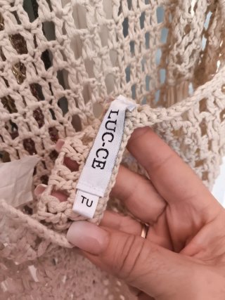 Vestido de playa tejido beige