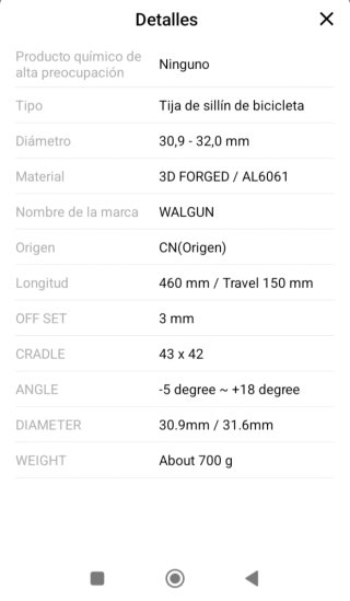 Tija telescópica Satori 31.6mm 460mm 150mm