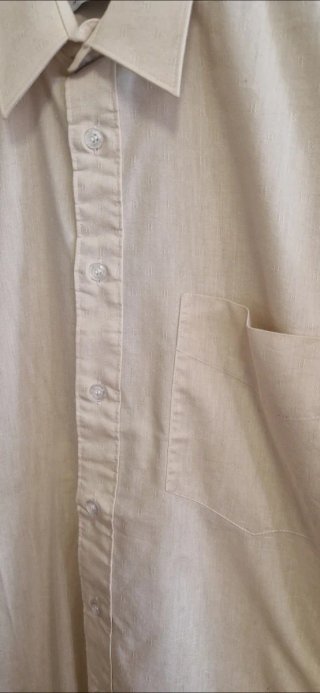 Camisa C&A Manga Corta Vintage Beige Talla L