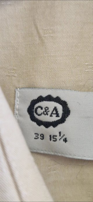 Camisa C&A Manga Corta Vintage Beige Talla L