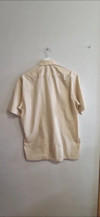 Camisa C&A Manga Corta Vintage Beige Talla L