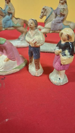 16 Figuras Belén Antiguas Barro