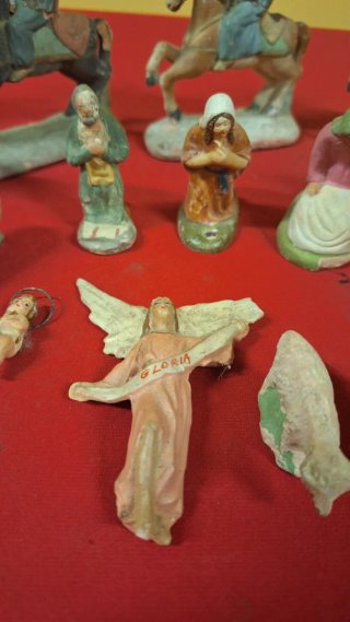 16 Figuras Belén Antiguas Barro