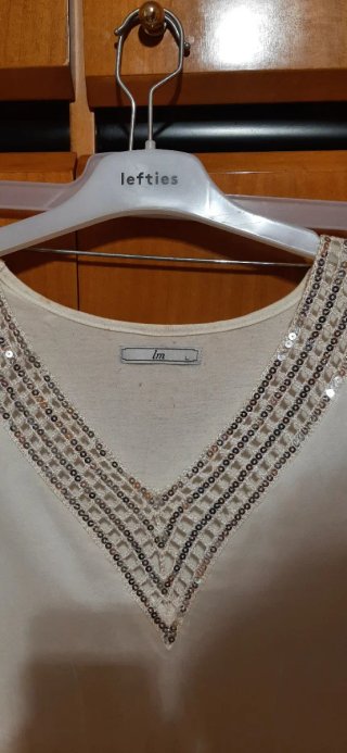 Túnica Mulaya Blanca Talla L blanca y naranja