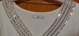 Túnica Mulaya Blanca Talla L blanca y naranja