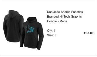 Sudadera San José Sharks NHL Negra