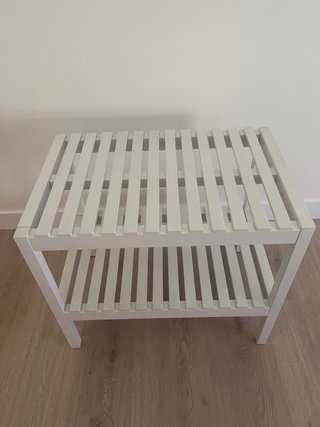 Banco de baño de madera blanco