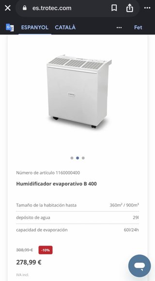 Humidificador Trotec B400