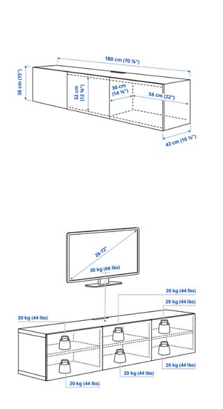 Mueble TV Besta Ikea puertas