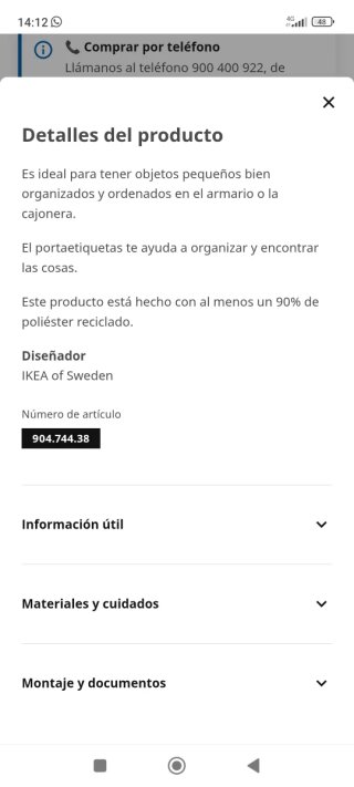 Caja organizadora Ikea con compartimento.