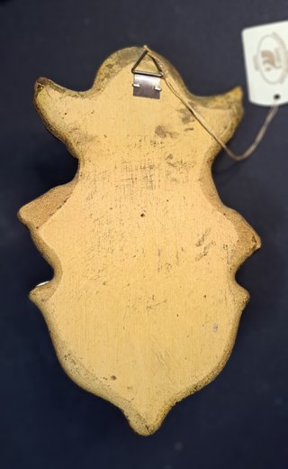 Acquasantiera angelo legno e ceramica 18x12 circa