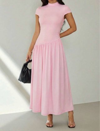 Vestido rosa midi