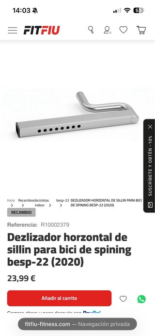 Bicicleta Estática Fit Fiu para Piezas