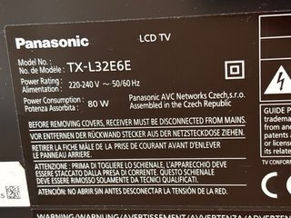 Televisor Panasonic TX-L32E6E. Opcional Chromecast