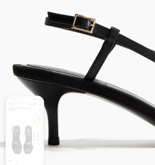 Sandalias H&M Negras T42 Nuevas, tacón 4 Kitchen