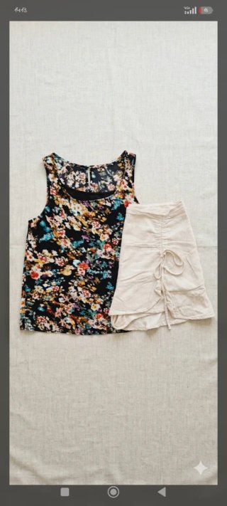 Conjunto Falda Pantalón y Camiseta Tirantes Estamp