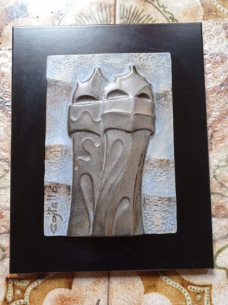 Cuadro relieve Cerámica Chimenea Pedrera Castello