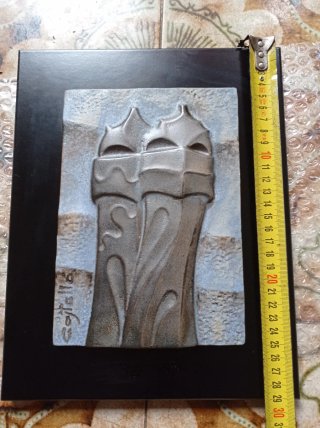 Cuadro relieve Cerámica Chimenea Pedrera Castello