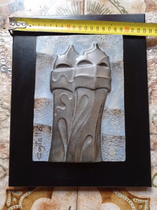 Cuadro relieve Cerámica Chimenea Pedrera Castello