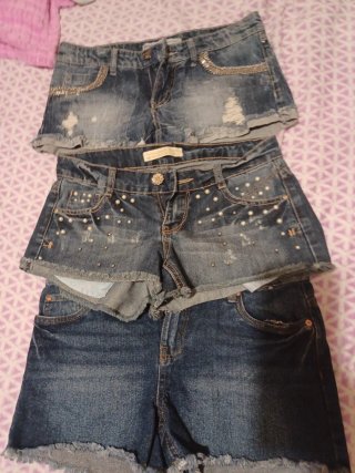 Lote 3 Pantalones Cortos Vaqueros