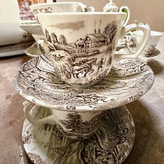 Vajilla Porcelana Inglesa Ridgway Escena Rural