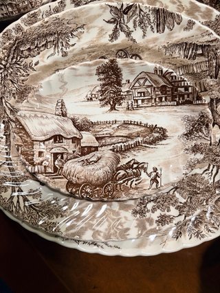 Vajilla Porcelana Inglesa Ridgway Escena Rural