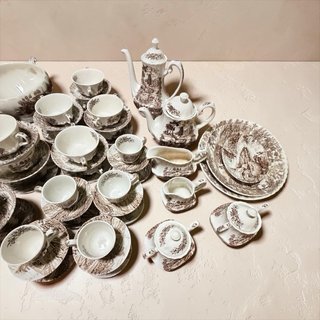 Vajilla Porcelana Inglesa Ridgway Escena Rural