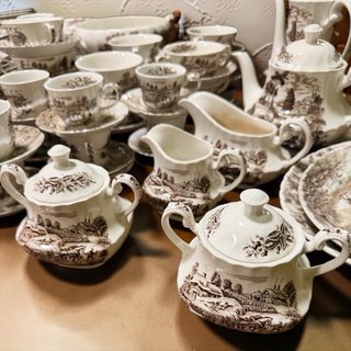 Vajilla Porcelana Inglesa Ridgway Escena Rural