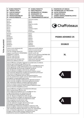 Caldera Chaffoteaux modelo pigma advance 25
