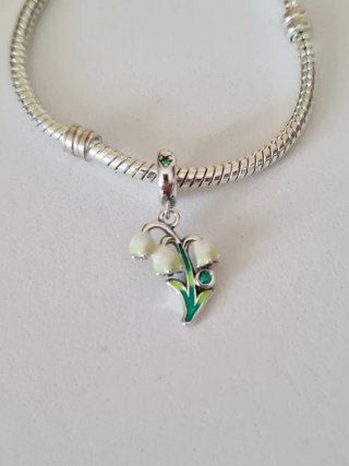 Charm fiore di mughetto in argento S925