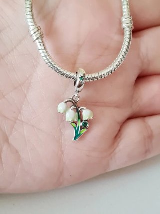 Charm fiore di mughetto in argento S925