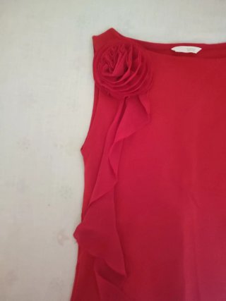 Top Zara Rojo con Flor