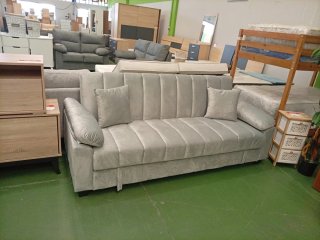Sofá Cama Gris Terciopelo