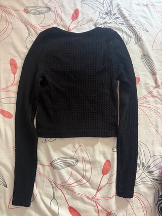 Blusa Stradivarius manga larga negra Talla S