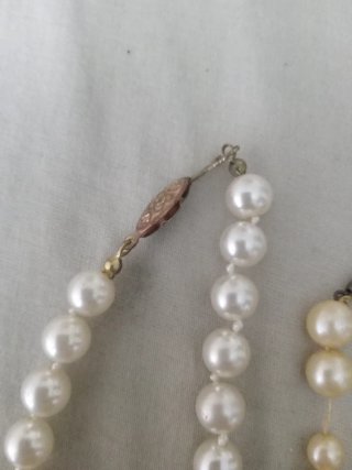 Collane in stile perla beige e bianco