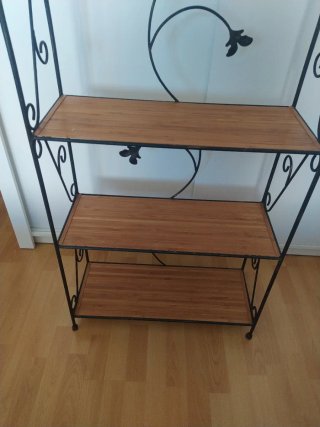 Estantería forja y bambú