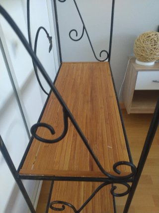 Estantería forja y bambú