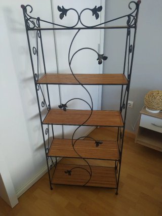 Estantería forja y bambú