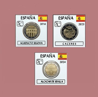 LOTE DE 3 MONEDAS DE 2€ CONMEMORATIVAS DE ESPAÑA