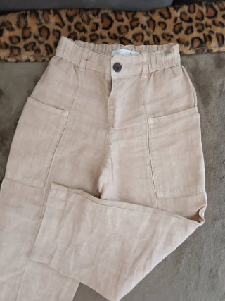 Pantaloni Zara bimbo beige lino