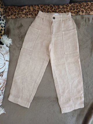 Pantaloni Zara bimbo beige lino