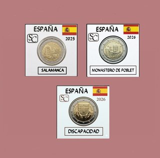 LOTE DE 3 MONEDAS DE 2€ CONMEMORATIVAS DE ESPAÑA