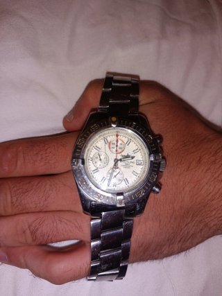 Breitling Super Avenger II Plata/Blanco