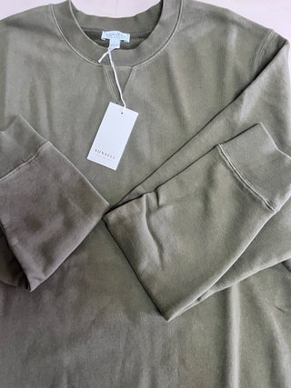 Sunspel Sweatshirt L Verde Oliva