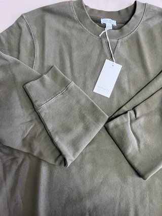 Sunspel Sweatshirt L Verde Oliva