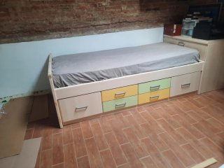 Cama nido con arcón y armario