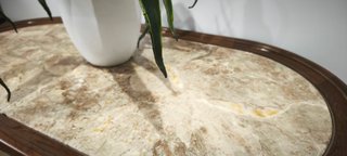 Mesa de centro mármol y madera clásica