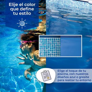 Gre liner azul para piscina ovalada